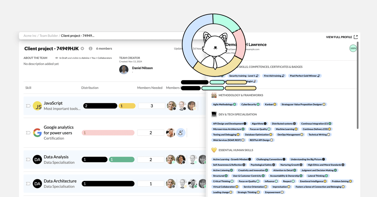 View all skills an employee has in Team Builder