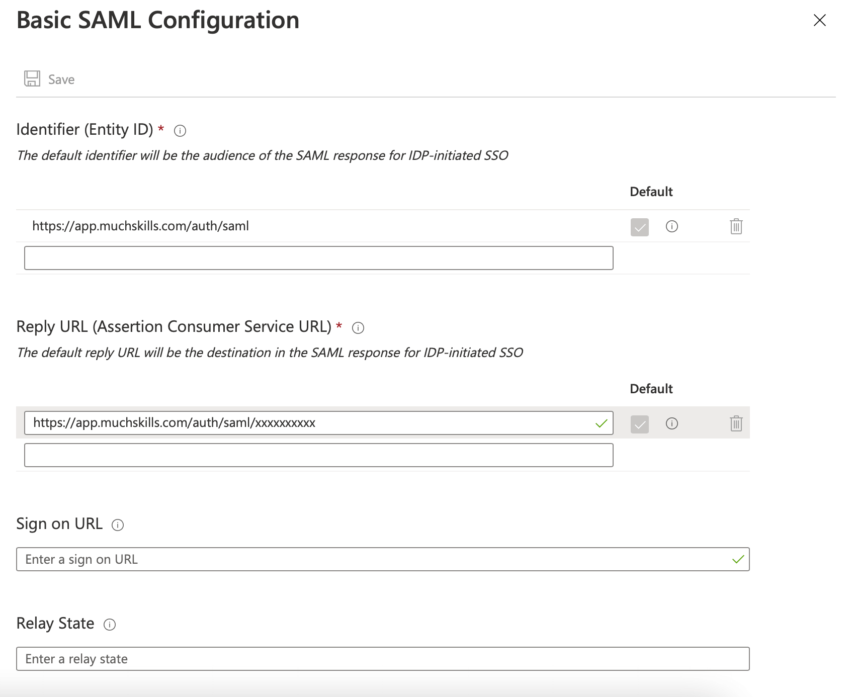 MuchSkills SAML SSO integration to Azure AD