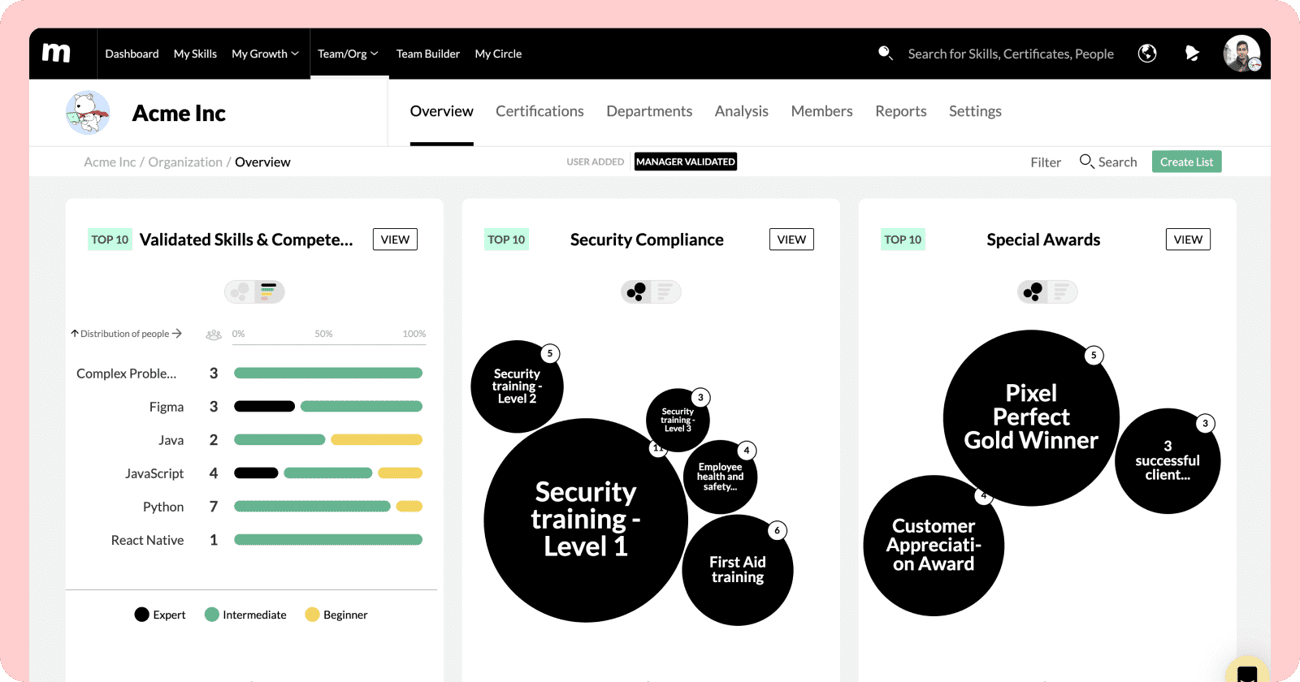 Learn how to set up and use badges and validated skills